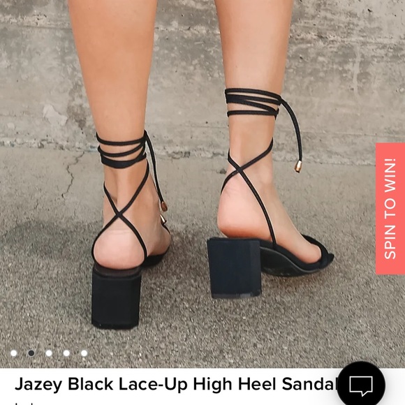 LULU’S lace up block heels - Picture 2 of 2